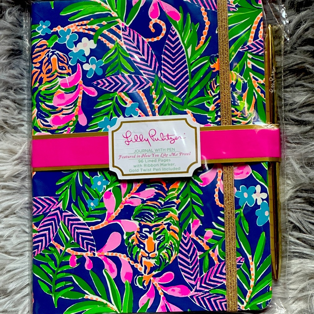 Journal gold twist Pen Notebook ribbon marker Lilly Pulitzer paper note book